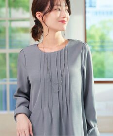 Tiaclasse 【洗える】ピンタックチュニックブラウス