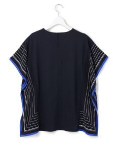 23区 【汗じみ防止加工】スカーフプリントコンビ フレンチスリーブ カットソー