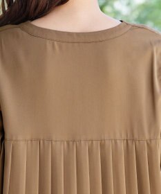 Tiaclasse 【洗える・スマート裏起毛】バックプリーツチュニックブラウス