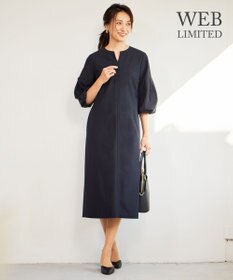 自由区 S 【WEB限定・洗える】カラミストレッチパフスリーブ ワンピース