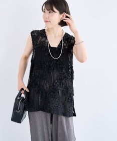 Green Parks テープ刺繍レースベスト