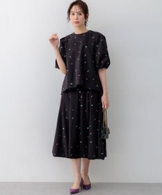 組曲 L 【WEB限定】ミニフラワーエンブロイダリー ブラウス