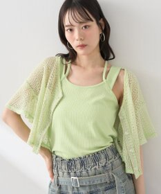 earth music&ecology ＳＥＴ２点レースカーディガン＋レイヤードインナー
