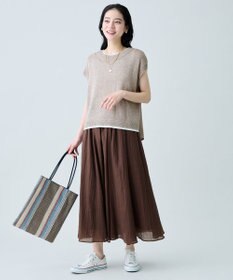 ANY L ラミータッチフレンチスリーブニット