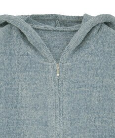 earth music&ecology ベロアフーディージップニットカーディガン