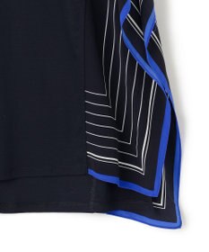 23区 S 【汗じみ防止加工】スカーフプリントコンビ フレンチスリーブ カットソー