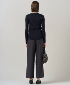 ICB 【洗える】ウールワッシャーツイル ワイドストレートパンツ