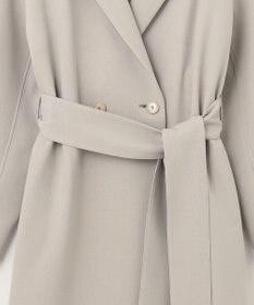 自由区 【洗える】ライトダブルクロス ノーカラーコート