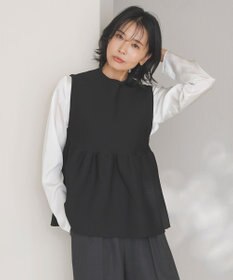 UNFILO サテン レイヤードブラウス