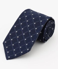 JOSEPH HOMME 【日本製】ドットチェック　ネクタイ ネイビー系7