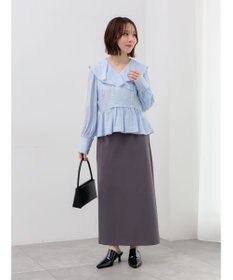 Te chichi ラッフルフリルペプラムブラウス