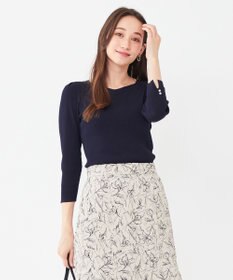 ANY SIS 【洗える】ネックポイントリブ ニット