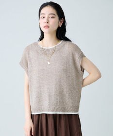 ANY L ラミータッチフレンチスリーブニット