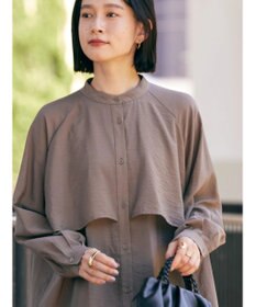 AMERICAN HOLIC バンドカラーフリルシャツチュニック