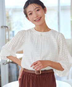 Tiaclasse シアーチェックブラウス