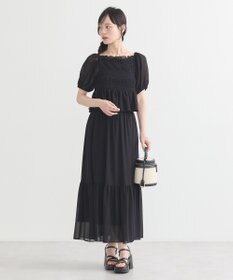 earth music&ecology ＳＥＴ２点フロッキードットブラウス＋スカート