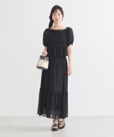 earth music&ecology ＳＥＴ２点フロッキードットブラウス＋スカート