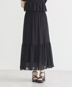 earth music&ecology ＳＥＴ２点フロッキードットブラウス＋スカート