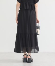 earth music&ecology ＳＥＴ２点フロッキードットブラウス＋スカート