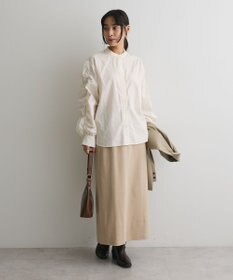 CRAFT STANDARD BOUTIQUE 袖シャーリングバンドカラーシャツ