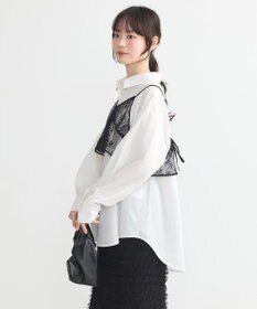 earth music&ecology ＳＥＴ２点レースビスチェ＋シャツ