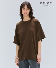 BEIGE， 【BEIGE,ecru/WEB限定・洗える】FINE DRY TOUCH / ねじりデザインコットンオーバーサイズTシャツ