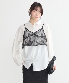 earth music&ecology ＳＥＴ２点レースビスチェ＋シャツ