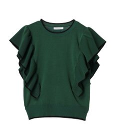 Green Parks 配色フリルニットプルオーバー