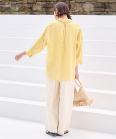 自由区 【XSサイズ～/洗える/セット可】エンブロイダリーリネン前開き シャツブラウス