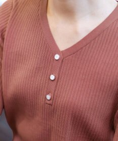 Tiaclasse 【洗える】ボタンニットトップス