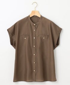 組曲 【洗える・涼感】シアーボイルバンドカラー ブラウス