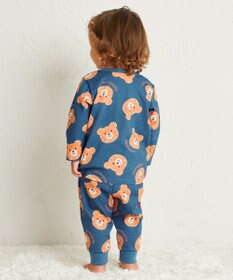 MIKI HOUSE HOT BISCUITS 【80-120cm】 ビーンズフェイスプリント 腹巻き付き長袖パジャマ