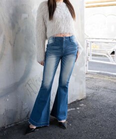 WEGO ローライズスーパーフレアデニムパンツ