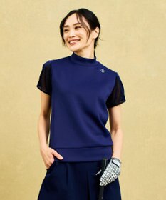 23区GOLF 【WOMEN】シアーラメ袖デザイン ライトダンボールモックネック