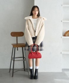 earth music&ecology リバーシブルフェイクムートンショートブルゾン