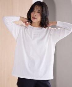 【MORABITO】ロングスリーブカットソー ホワイト 38サイズ 洗濯機可】チビロゴロングスリーブTシャツ / ANY