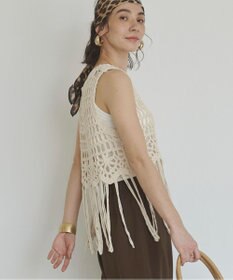 WEGO 【ANGIE VINTAGE】クロシェフリンジベスト