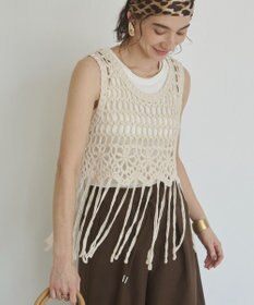 WEGO 【ANGIE VINTAGE】クロシェフリンジベスト