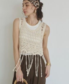 WEGO 【ANGIE VINTAGE】クロシェフリンジベスト