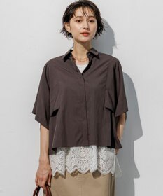 23区 【先行予約】レーヨンタイプライター スリーブデザイン ブラウス