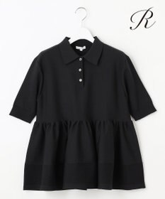 23区 【R(アール)】フォルムニット ペプラム ポロシャツ