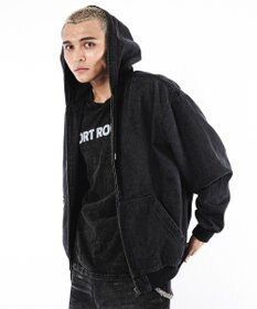 WEGO 【ユニセックス着用ITEM】フードデニムブルゾン