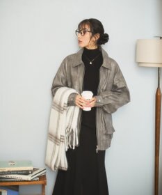 WEGO ヴィンテージライクFレザーブルゾン