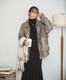 WEGO ヴィンテージライクFレザーブルゾン