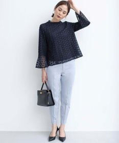 組曲 【WEB限定】サテンストレッチ クロップドパンツ