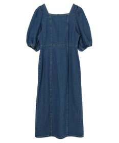 earth music&ecology スクエアネックデニムワンピース