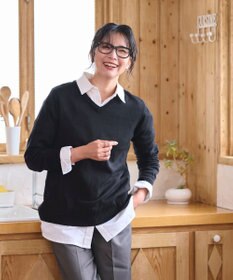 WEGO 【WEB限定/2025年秋冬新作/洗濯OK/毛玉レス/MLXLサイズ展開/オフィス/カジュアル】ベーシックニットセーター