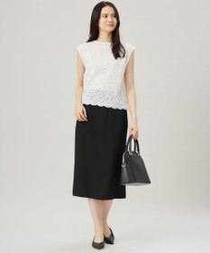 自由区 L 【セットアップ対応・接触冷感・UVケア・洗える】ライトストレッチ スカート