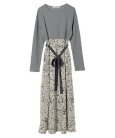 Green Parks ・ＥＬＥＮＣＡＲＥ　ＤＵＥ　リブ×フラワーキリカエワンピ