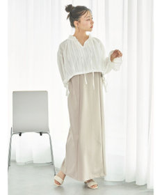 earth music&ecology ＳＥＴ２点ドビーショートブラウス＋キャミワンピース